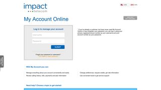 Impact Telecom - My Account Online