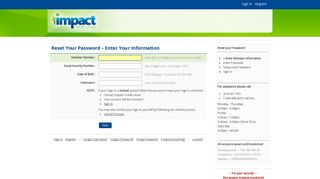 Forgot Password? - Impact Credit Union Home Banking