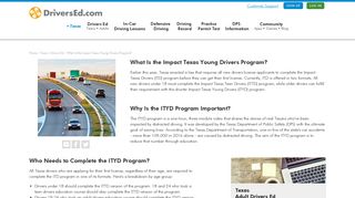 What is the Impact Texas Young Drivers Program? - ITYD Explained ...