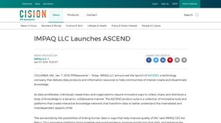 IMPAQ LLC Launches ASCEND - PR Newswire