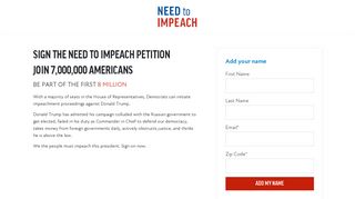 Sign the Need to Impeach Petition - Need to Impeach