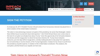 Sign the Petition - Impeach Donald Trump Now