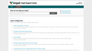 Impel Configuration : Impel Support Center