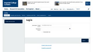 Log in | Imperial College London