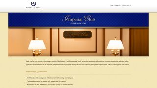 Imperial Club International | IMPERIAL HOTEL JAPAN | Official Website