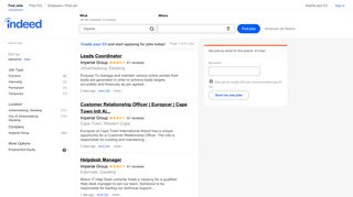 Imperial Jobs - January 2019 | Indeed.co.za