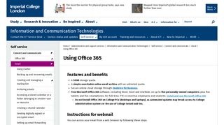 Using Office 365 - Imperial College London