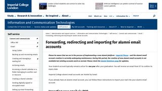 Forwarding, redirecting and importing for alumni email accounts ...