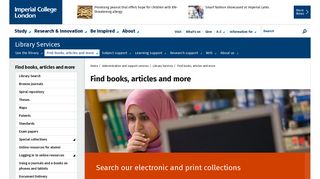 Find books, articles and more - Imperial College London