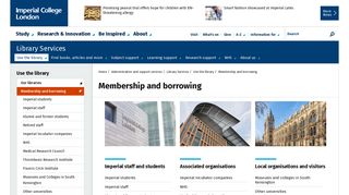 Membership and borrowing - Imperial College London