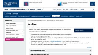 JobsLive - Imperial College London