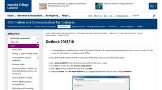 Outlook 2013/16 - Imperial College London