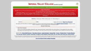 Login - Imperial Valley College Student Portal