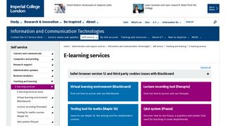 E-learning services | Administration and support services | Imperial ...