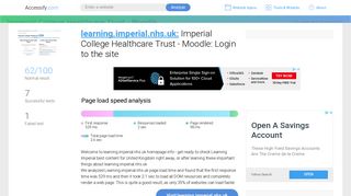 Access learning.imperial.nhs.uk. Imperial College Healthcare Trust ...