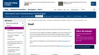 Email | Administration and support services | Imperial College London