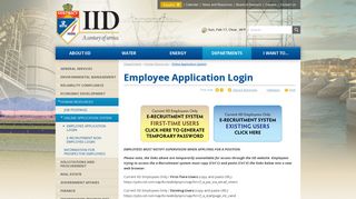 Imperial Irrigation District : Employee Application Login