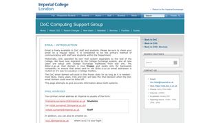 CSG: Services - Email - Department of Computing - Imperial College ...