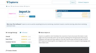 import.io Reviews and Pricing - 2019 - Capterra