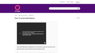 How to access Web Reports – Impos