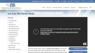 See how IMS Barter works - IMS Barter Trade Exchange Network