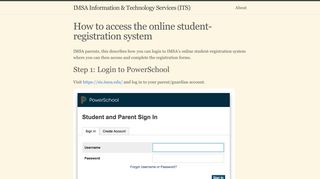 How to access the online student-registration system - IMSA