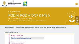 IMT Admissions for PGDM, PGDM DCP & MBA - IMT Ghaziabad