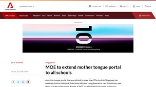 MOE to extend mother tongue portal to all schools - Channel ...