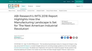 ABI Research's IMTS 2018 Report Highlights How the Manufacturing ...