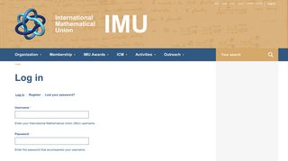 Log in | International Mathematical Union (IMU)