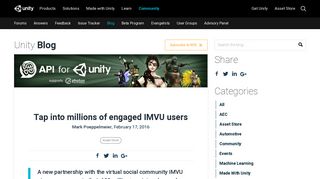 Tap into millions of engaged IMVU users – Unity Blog