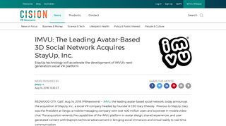 IMVU: The Leading Avatar-Based 3D Social Network Acquires StayUp ...