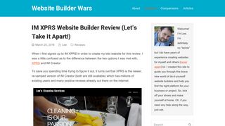 IM XPRS Review (Let's Take it Apart!) - Website Builder Wars