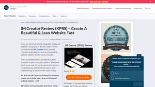 IM Creator Review (XPRS) - Website Builder Expert