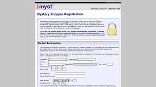 Imyst Mystery Shopper Registration