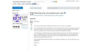 Allowing only one session per user - MSDN - Microsoft