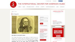 In Depth - ICAMUS the international center for american music