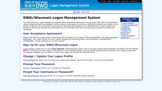 Manage Account - DWD/Wisconsin Logon Management System