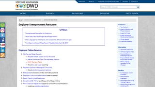 Employer Resources Home Page including Wisconsin Employer ...
