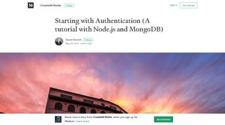 Starting with Authentication (A tutorial with Node.js and MongoDB)
