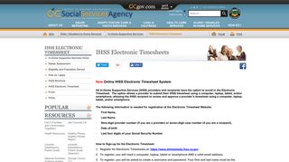 Orange County, California - IHSS Electronic Timesheet