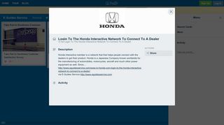 Login To The Honda Interactive Network To Connect To A Dealer on E ...