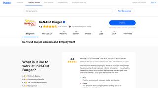 In-N-Out Burger Careers and Employment | Indeed.com