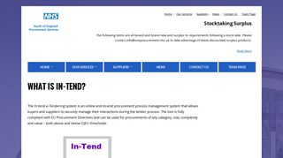 What is In-Tend? – NHS South of England Procurement Services