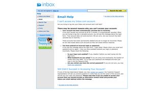 I can't access my Inbox.com account. - Inbox.com - Email Help