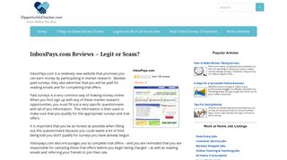 InboxPays.com Reviews - Legit or Scam? - OpportunityChecker.com
