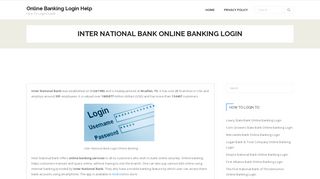 Inter National Bank Online Banking Login - Guide