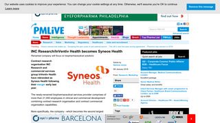 INC Research/InVentiv Health becomes Syneos Health - PMLiVE