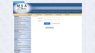 MSA Research Inc. > login