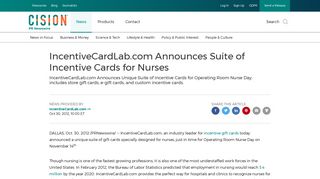 IncentiveCardLab.com Announces Suite of Incentive Cards for Nurses